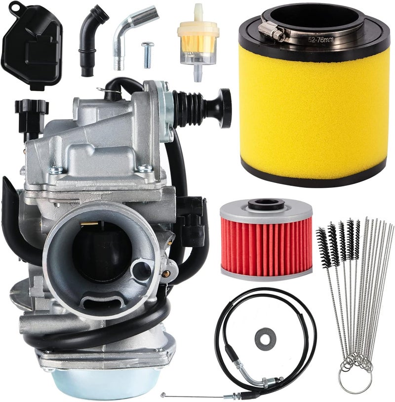 Tang FourTrax 300 Carburetor for Honda TRX300 TRX350 Carb,Rancher 350,Foreman 400 450 with Air and Oil Filter,Cleaning Brush - Image 1